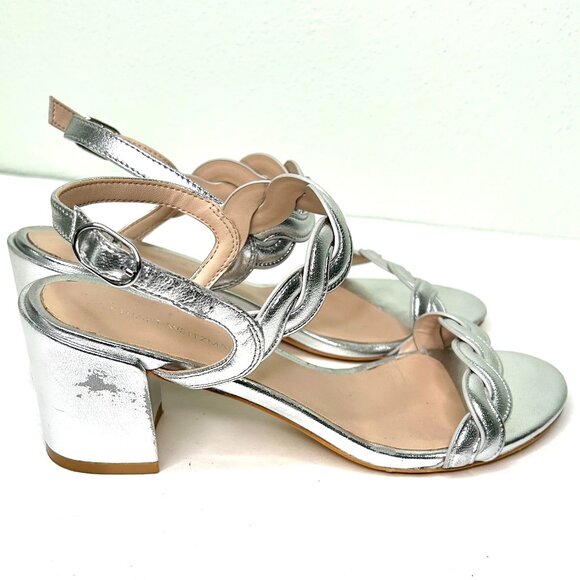 Stuart Weitzman Twistie Block Heel in Silver Size 6 - Picture 6 of 13